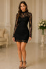 Midnight Lace Illusion Mini Dress