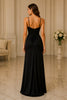 Midnight Lace Ruched Slit Maxi Gown