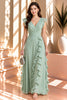 Mint Ruffle Wrap Maxi Dress