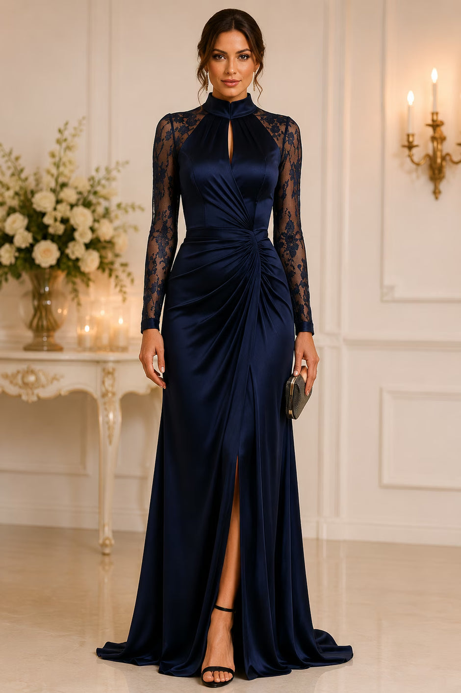 winter wedding guest dresses navy | Modren Styles Category:PRINT Tie-Dye Print Ruched Long Color:Sky Blue (6)