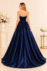 Navy Satin Ball Gown