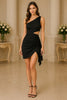 Noir Allure One Shoulder Cutout Mini Dress
