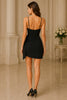 Noir Allure Wrap Tie Cutout Mini Dress
