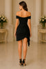 Noir Belle Off Shoulder Ruched Mini Dress