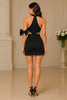 Noir Bow Halo Mini Dress