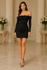 Noir Desire Off Shoulder Bodycon Mini Dress