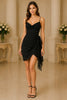 Noir Elan Cowl Wrap Mini Dress