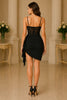 Noir Enchant Lace Corset Wrap Mini Dress
