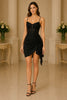 Noir Enchant Lace Corset Wrap Mini Dress