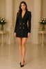 Noir Prestige Double Breasted Blazer Mini Dress