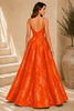 Orange Floral Ball Gown