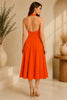 Orange Rose Halter Midi Dress