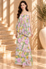 Pastel Floral Strapless Layered Maxi Dress