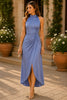 Periwinkle Grace Halter Midi Dress
