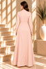 Pink Button Front Belted Maxi Dress