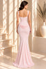 Pink Corset Ruched Mermaid Evening Gown