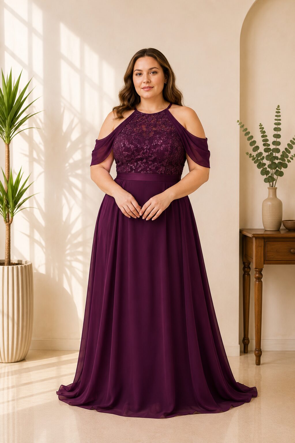 Plum Grace Halter Dress
