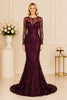 Plum Lace Mermaid Gown