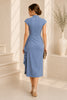 Powder Blue Elegance Midi Dress
