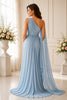 Powder Blue One Shoulder Maternity Gown