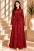 Red Button Front Belted Maxi Dress