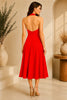 Red Rose Halter Midi Dress