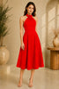 Red Rose Halter Midi Dress