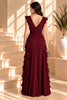 Red Ruffle Wrap Maxi Dress