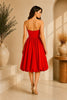 Red Strapless Bubble Hem Mini Dress