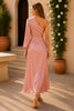 Rose Blush One-Shoulder Satin Midi Dress