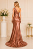 Rose Gold Satin One Shoulder Gown