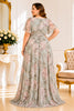 Sage Green Floral Plus Size Maxi Dress