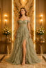 Sage Lace Tiered High Low Dress