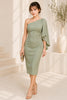 Sage Serenity One Shoulder Elegance