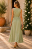 Sage Serenity Tie Front Maxi Dress