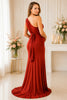 Scarlet Elegance One Shoulder Maternity Gown