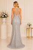 Silver Sequin Halter Gown