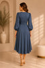 Slate Blue Long Sleeve Wrap Dress