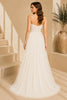 White Corset Tulle High Slit Evening Gown