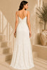 White Floral Lace Evening Gown