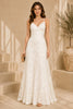 White Floral Lace Evening Gown