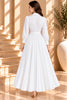 White Pleated Belted Shirt Maxi Dress