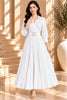 White Pleated Belted Shirt Maxi Dress