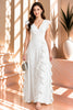 White Ruffle Wrap Maxi Dress