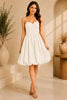 White Strapless Bubble Hem Mini Dress