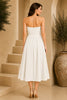 White Strapless Ruched Waist