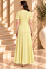 Yellow Textured Button Front Maxi Dress