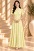 Yellow Textured Button Front Maxi Dress