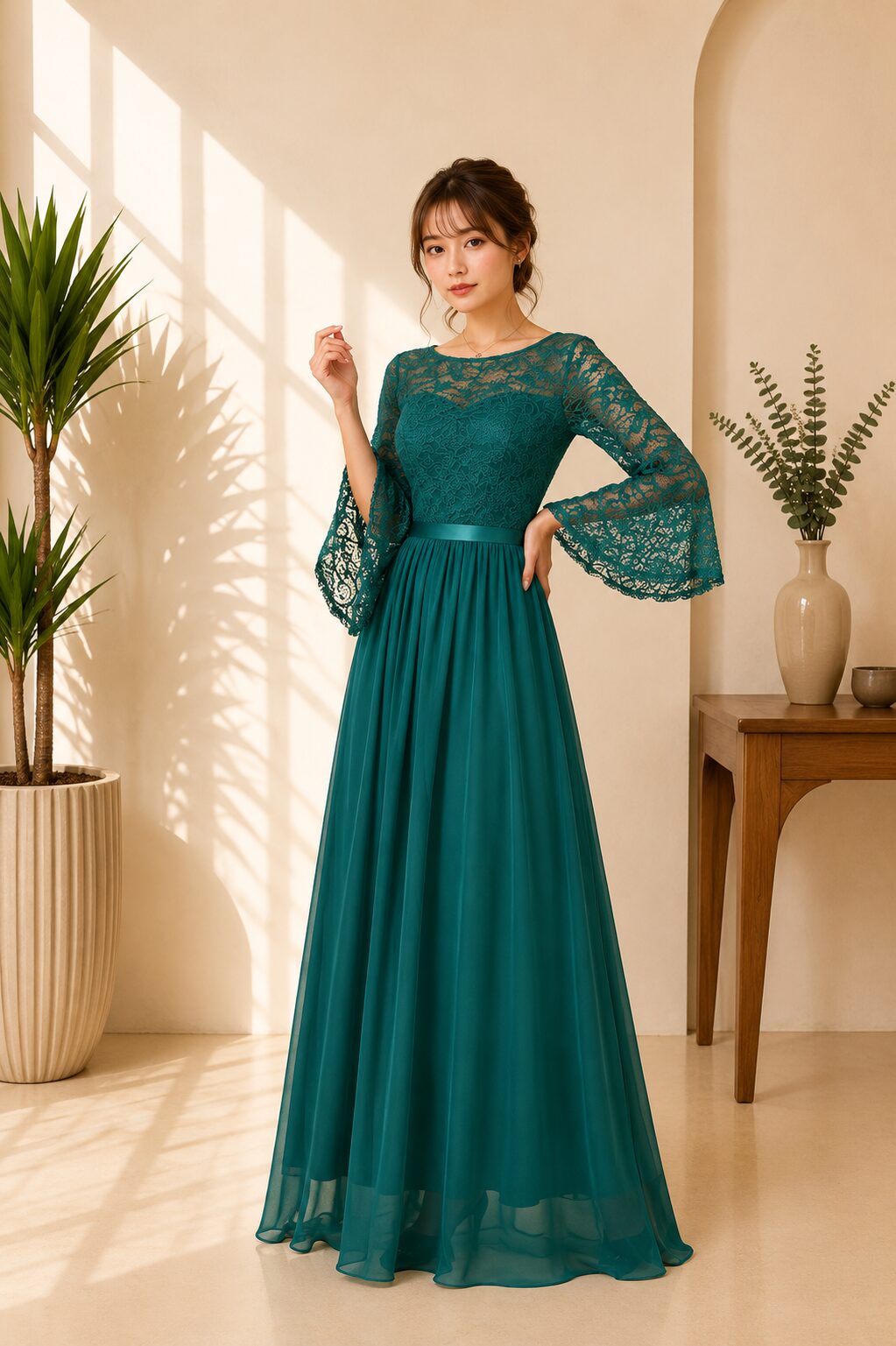 Dress Bell Sleeve Bridesmaid Dresses Maxi