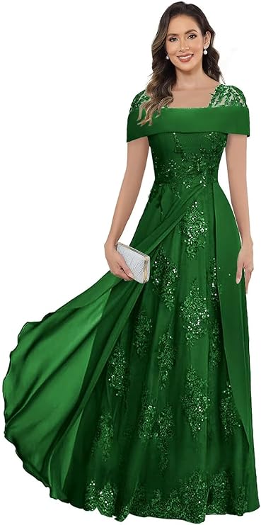 Bride Sequin A Line Long Formal Dress